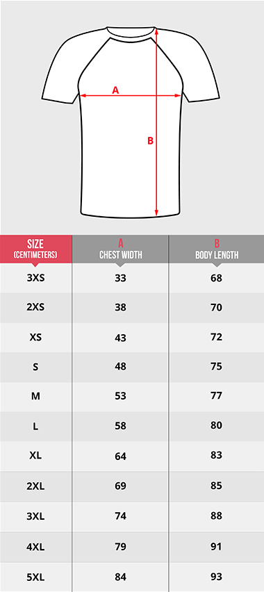 #TOGOWBD Tee Sizing Chart