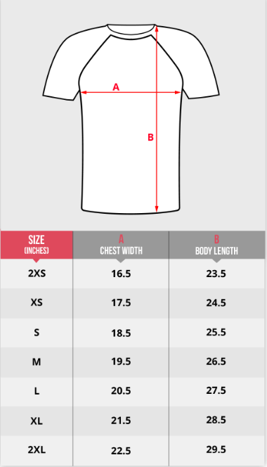 #TOGOWCD Tee Sizing Chart