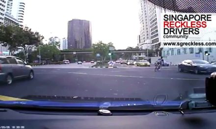 Reckless cyclist knocked down by taxi!