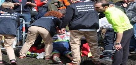 Road-racing cyclist injured by disc brake!