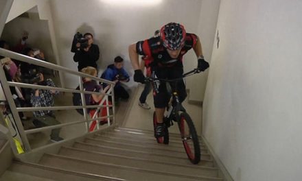 Polish cyclist break his own World Record by scaling 3,139 steps in one of the world’s tallest buildings