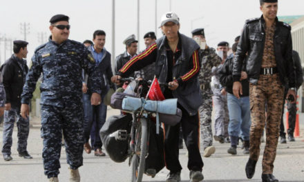 57 year old Chinese cyclist has been cycling across the globe for the past 18 years